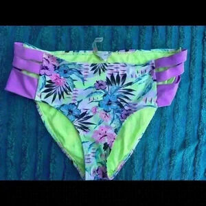 O'RAGEOUS Bikini Bottom Swim Suit Medium Tropical Multicolor